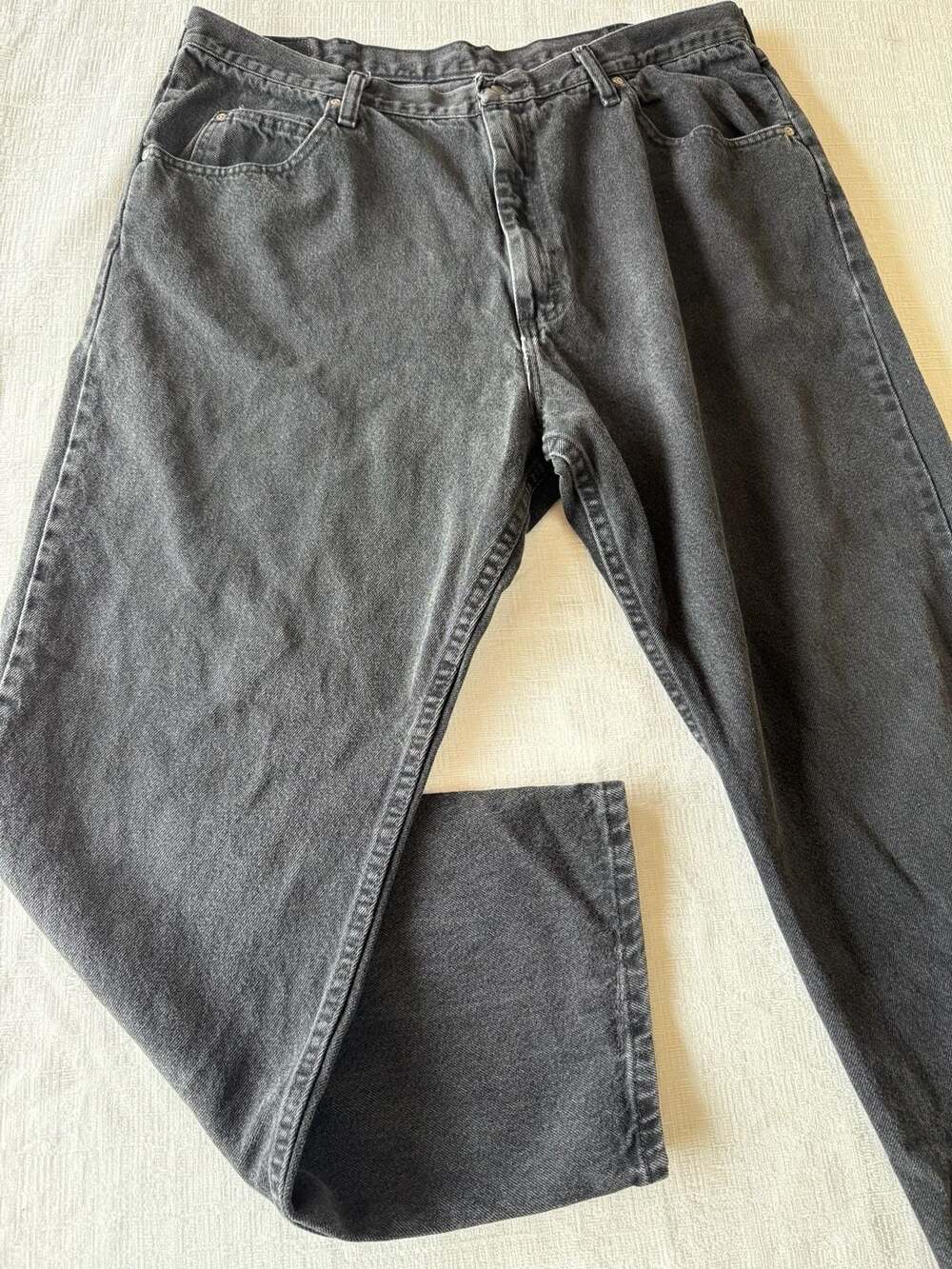 Wrangler Relaxed Fit Jeans 40x30 Black Denim